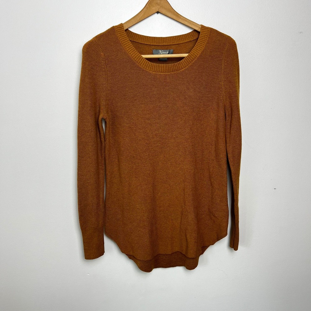 NWT Natural Reflections Taney Rib Knit Long Sleeve Sweater Top Women's Size S